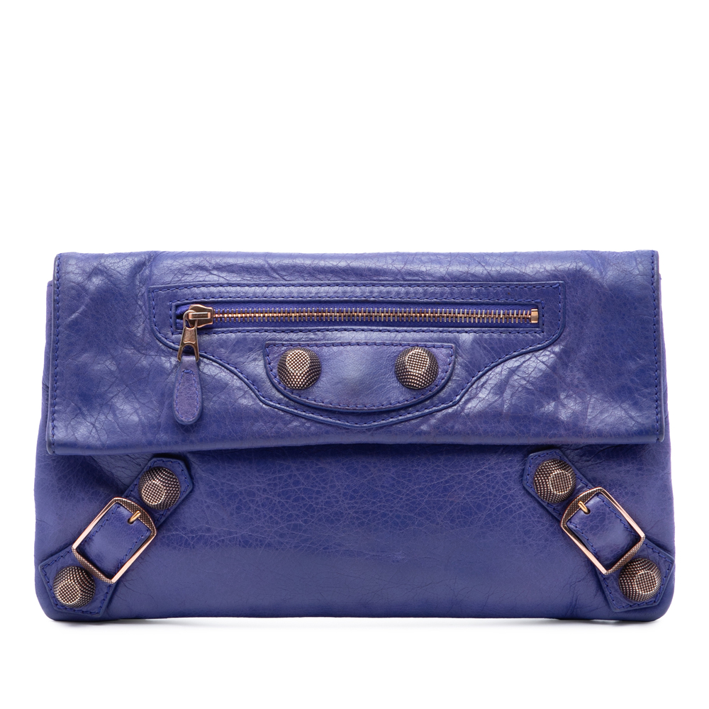 Pre-Loved Balenciaga Lambskin Motocross Giant 21 Envelope Clutch